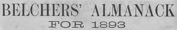 Belcher's Almanack for 1893