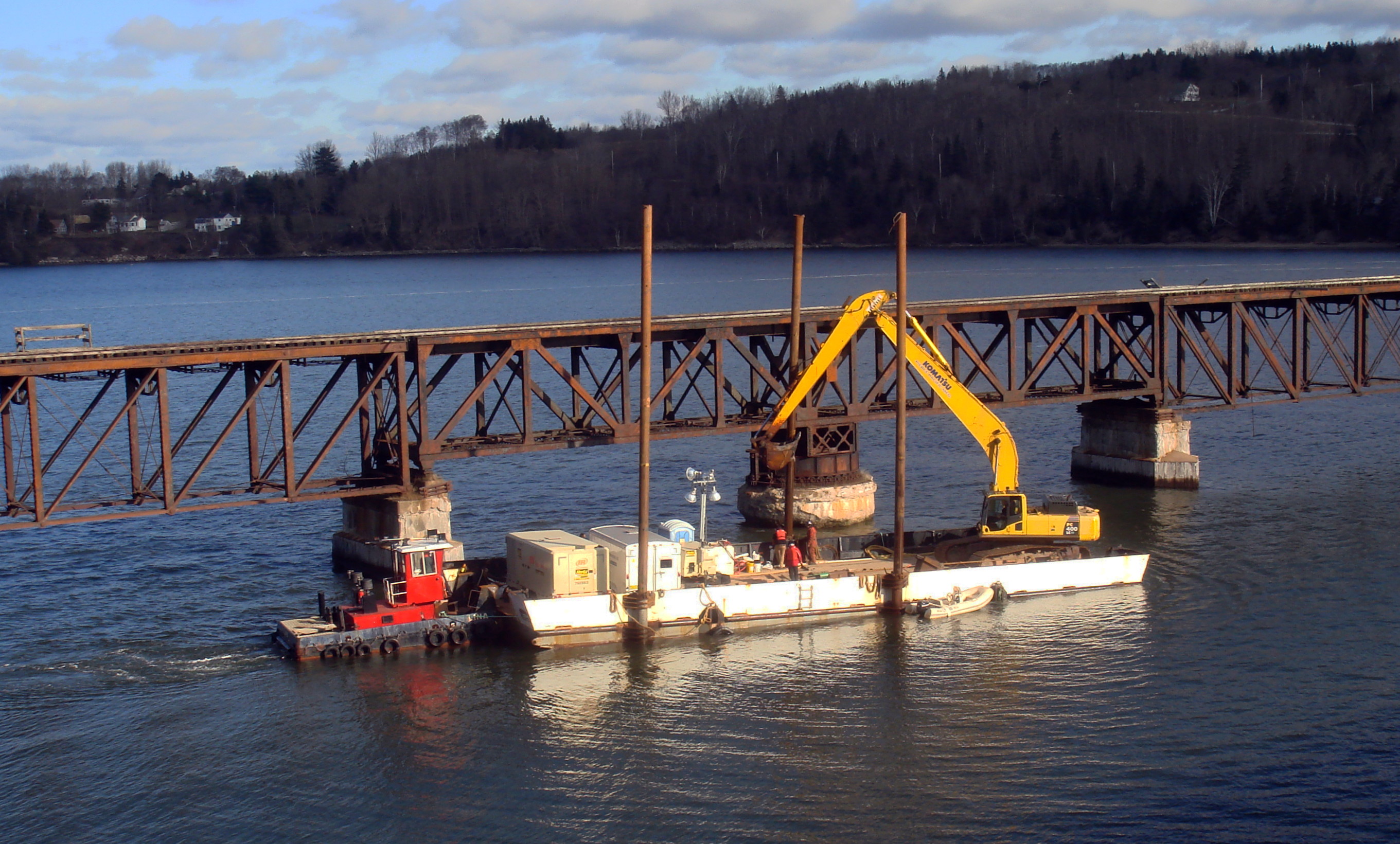 Dominion Atlantic Railway: Bear River Bridge, Digby County, Nova Scotia, 09 Jan 2012