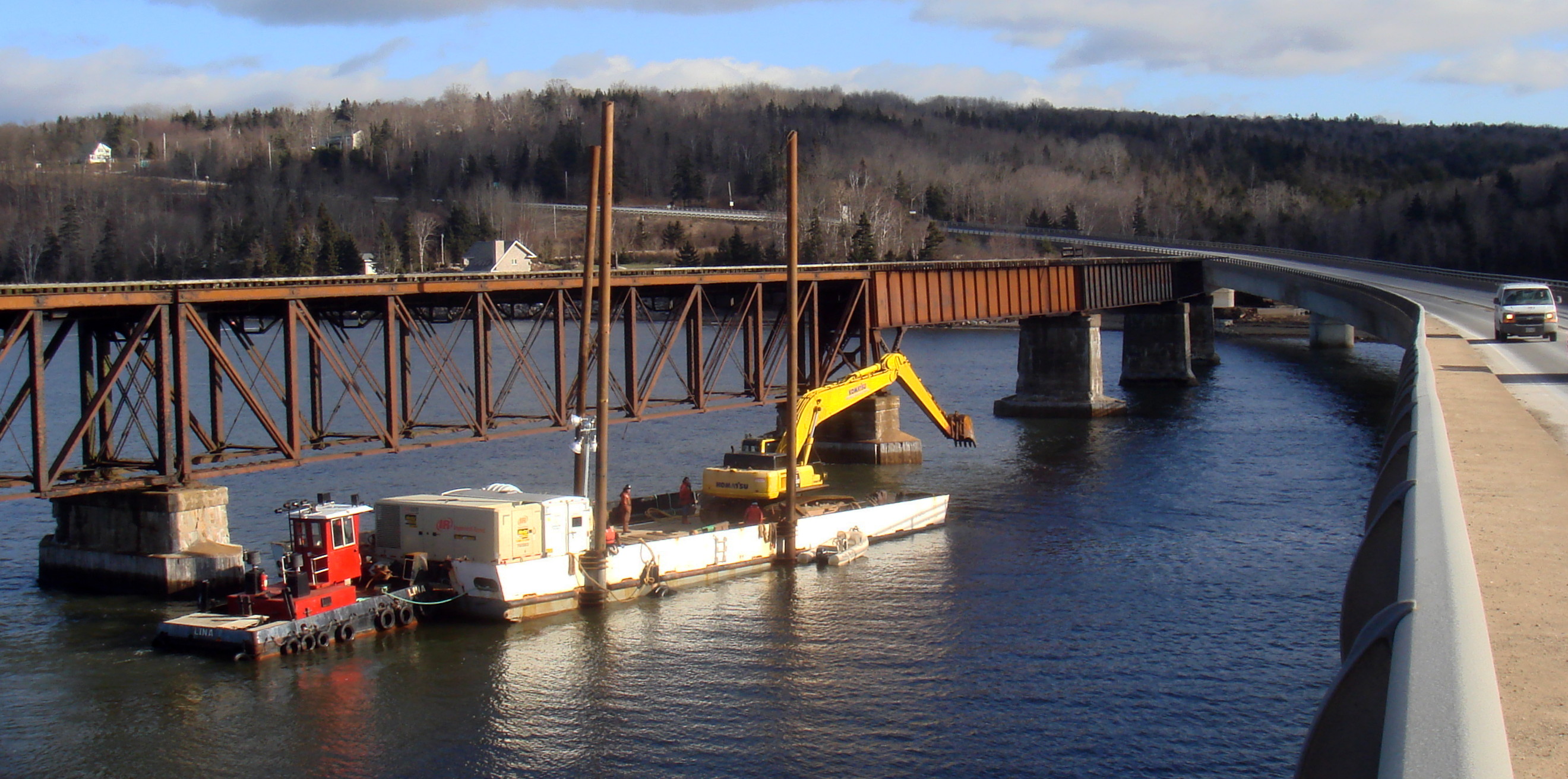 Dominion Atlantic Railway: Bear River Bridge, Digby County, Nova Scotia, 09 Jan 2012