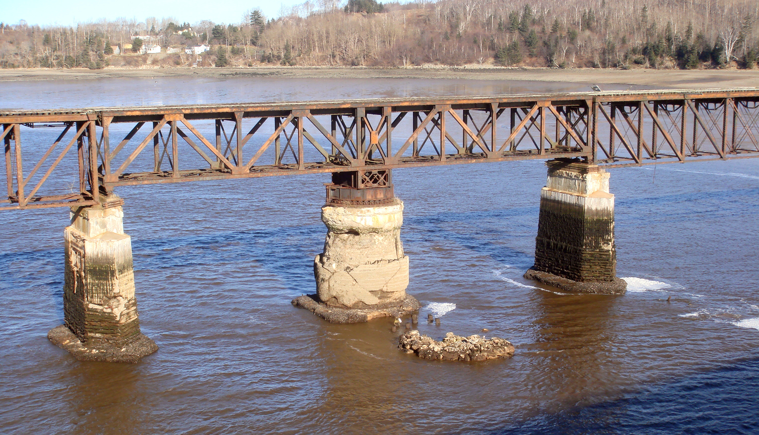 Dominion Atlantic Railway: Bear River Bridge, Digby County, Nova Scotia, 19 Jan 2012