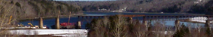 Dominion Atlantic Railway: Sissiboo River Bridge, Weymouth, Digby County, Nova Scotia, 03 Feb 2012