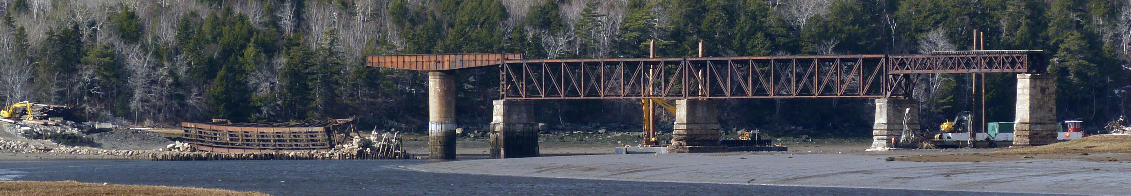 Dominion Atlantic Railway: Sissiboo River Bridge, Weymouth, Digby County, Nova Scotia, 18 Feb 2012