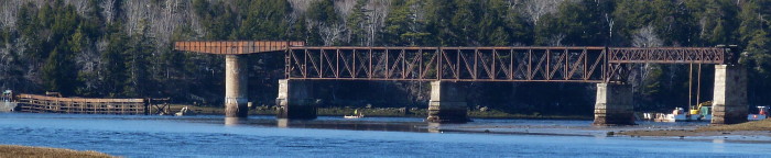 Dominion Atlantic Railway: Sissiboo River Bridge, Weymouth, Digby County, Nova Scotia, 21 Feb 2012
