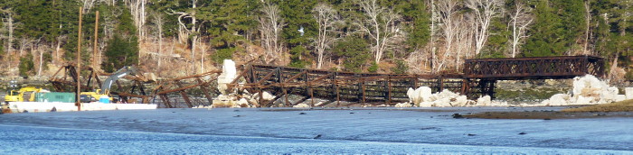 Dominion Atlantic Railway: Sissiboo River Bridge, Weymouth, Digby County, Nova Scotia, 27 Feb 2012