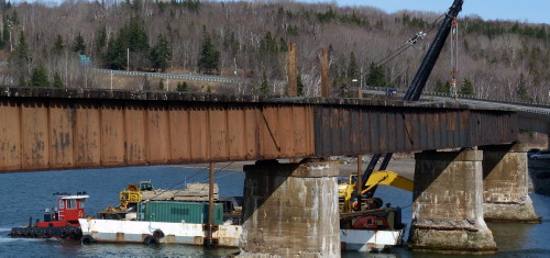 Dominion Atlantic Railway: Bear River Bridge, Digby County, Nova Scotia, 24 Mar 2012