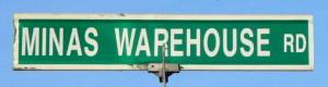 Minas Warehouse Road sign, New Minas, Nova Scotia
