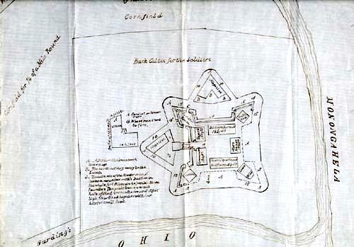 Stobo's 1754 sketch of Fort Duquesne - Historical Society of Western Pennsylvania