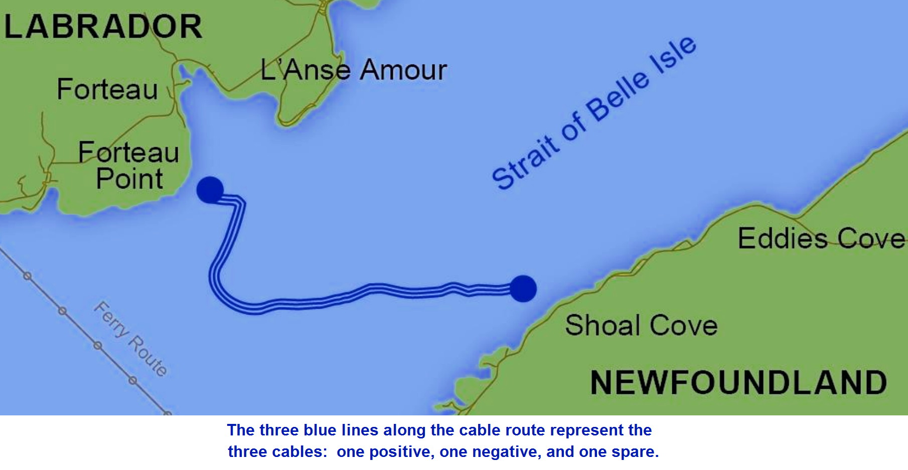 Muskrat Falls - Belle Isle Strait - cable route - bennett - 2014oct