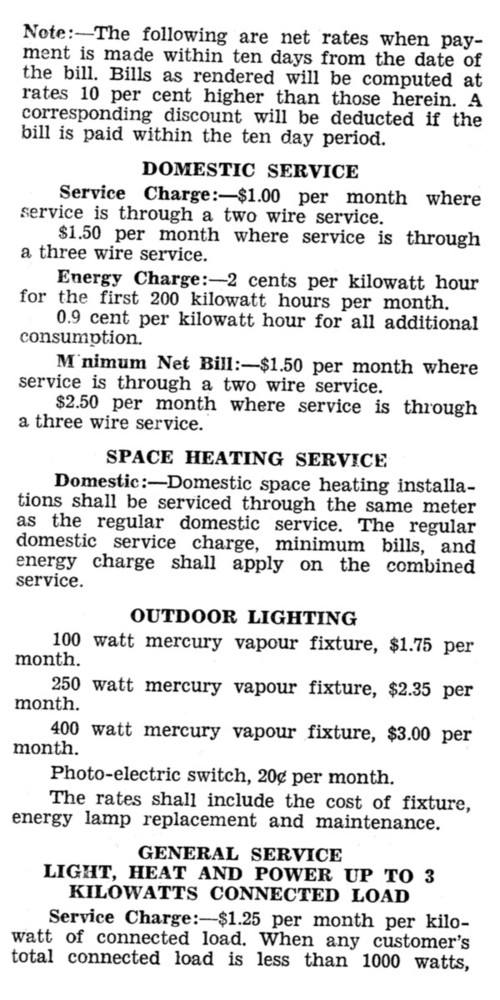 Page 2: Bridgewater electric rates, September 1968