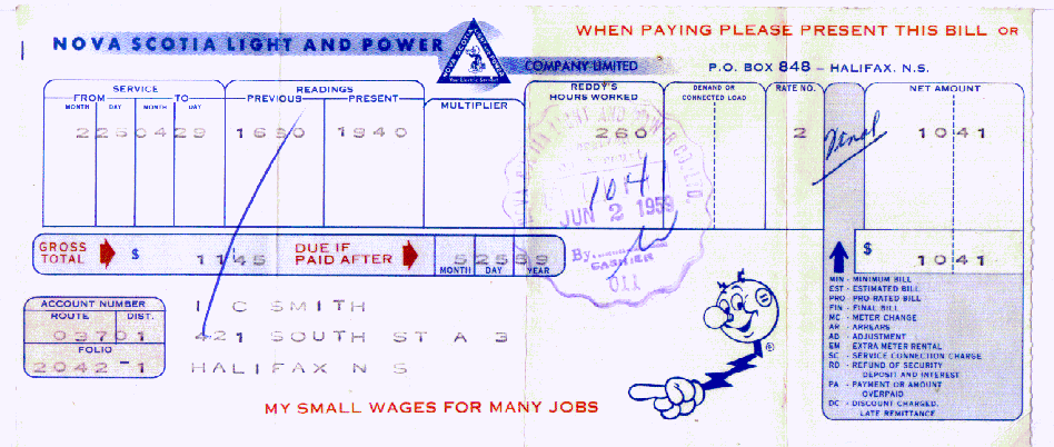 Nova Scotia Light and Power Company bill, May 1959
