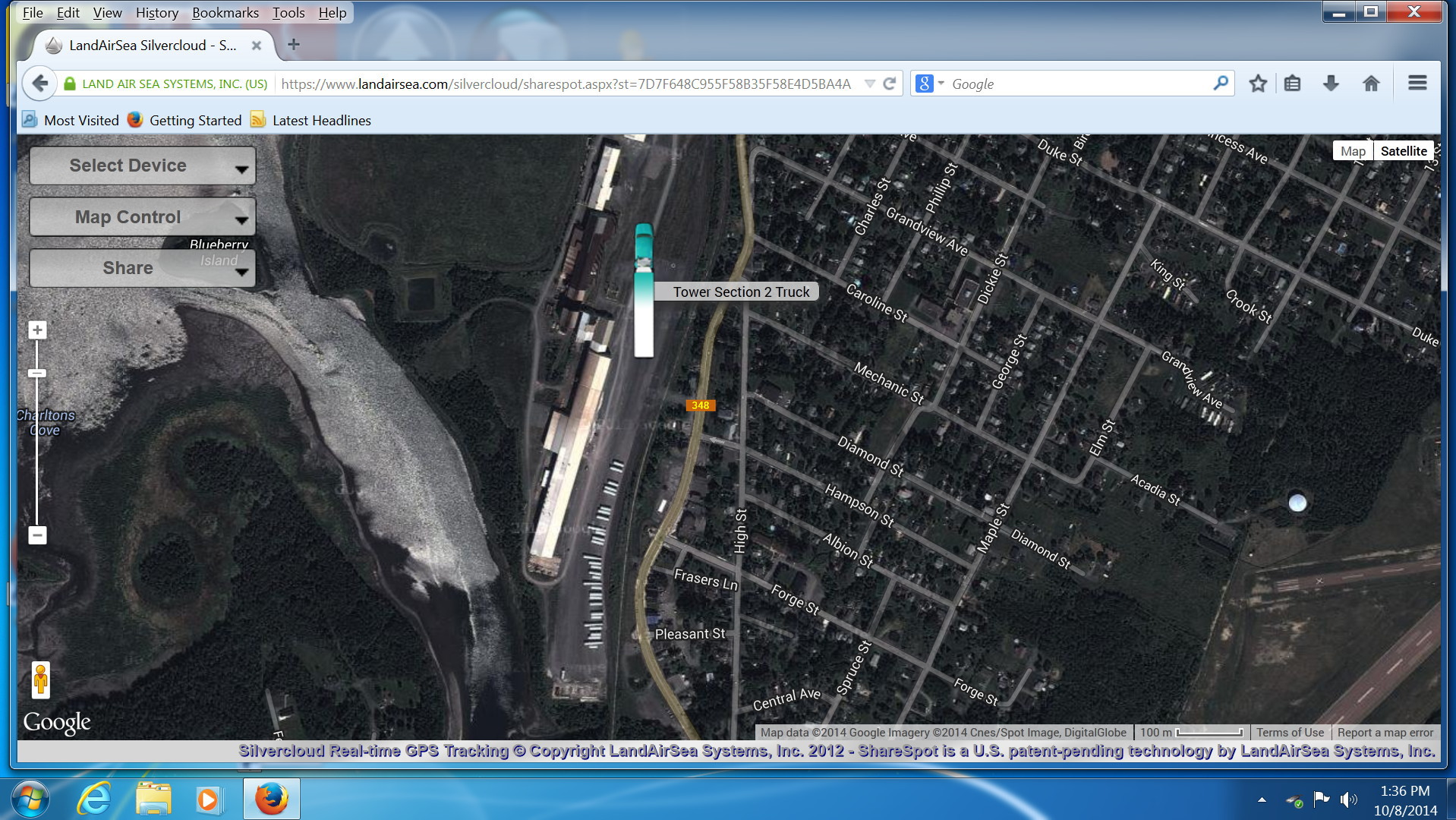 Tower Section 2 Truck waiting at the Trenton steel works, to deliver a tower section, Oct. 8, 2014