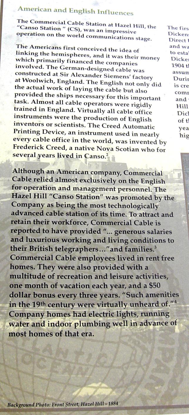 Hazel Hill: Commercial Cable Trans Atlantic Park, east interpretative panel