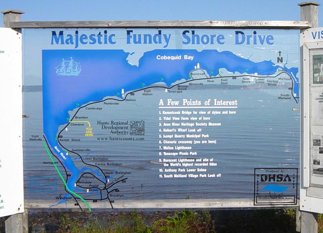 Hants County: Acadian Heritage sign #20, Cheverie