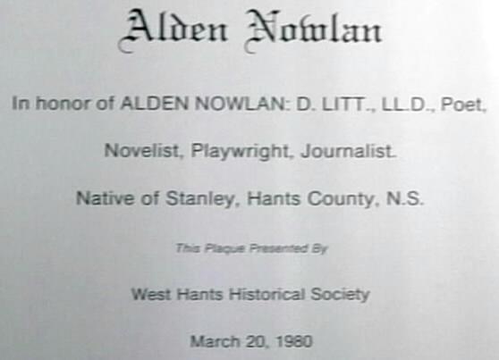 Windsor: Alden Nowlan plaque