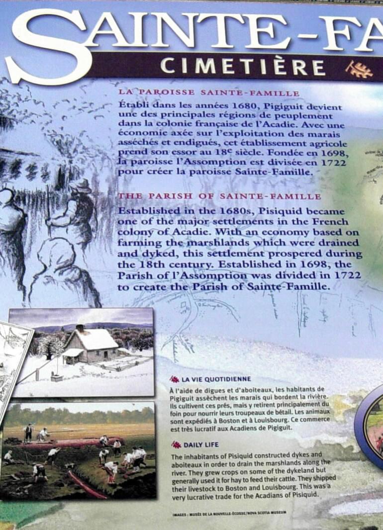 Falmouth: Sainte-Famille Cemetery interpretative panel