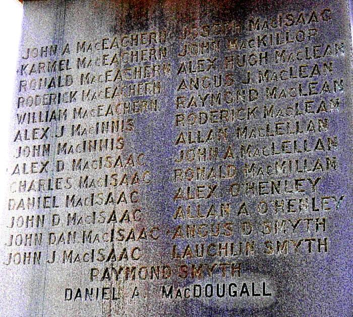Judique, Nova Scotia: war memorial monument