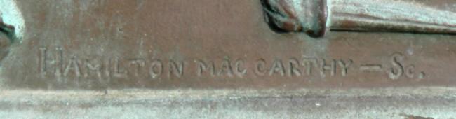 Nova Scotia: Harold Borden monument, west plaque detail, lower left corner