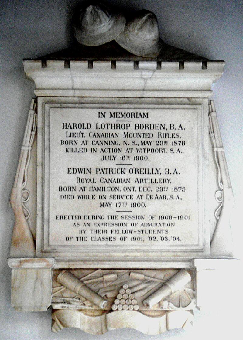 Memorial plaque, McGill University, Montreal