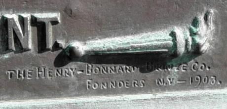 Nova Scotia: Harold Borden monument, west plaque detail, lower right corner