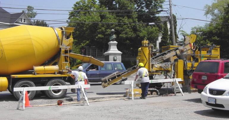 Harold Borden monument: installing new concrete curb