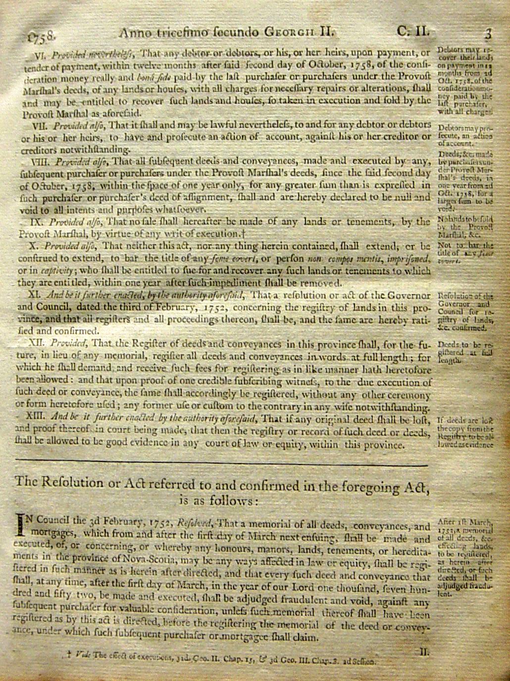 Page 3, Statutes of Nova Scotia, 1805, R.J. Uniacke