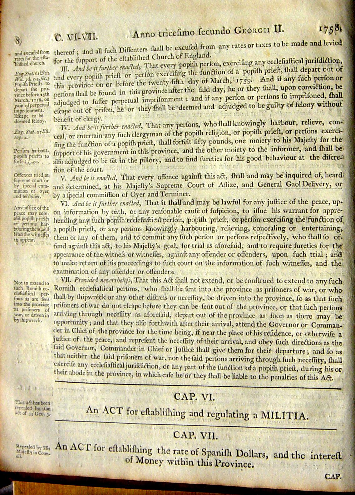 Page 8, Statutes of Nova Scotia, 1805, R.J. Uniacke