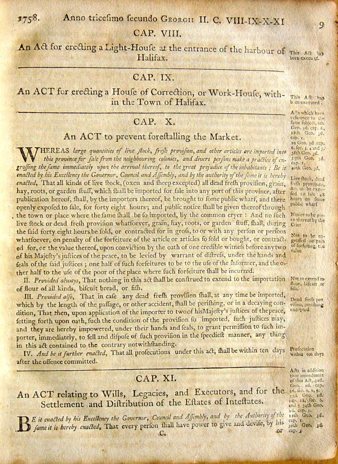 Page 9, Statutes of Nova Scotia, 1805, R.J. Uniacke