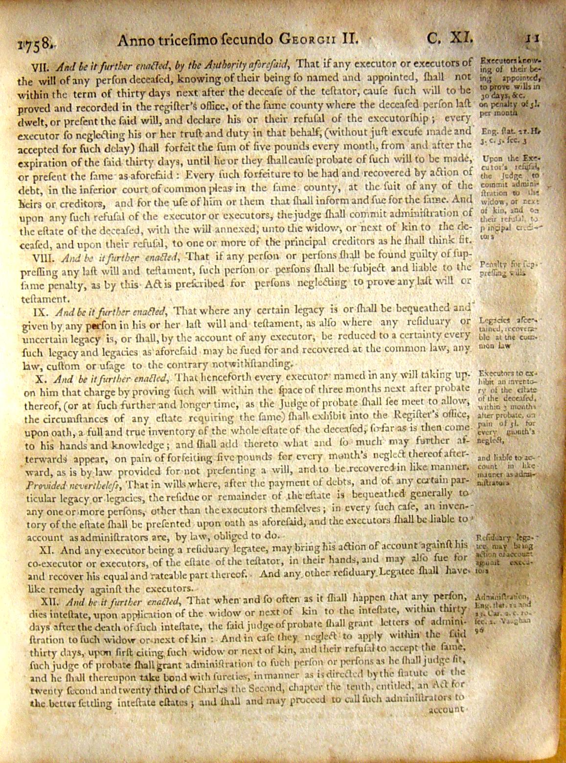 Page 11, Statutes of Nova Scotia, 1805, R.J. Uniacke