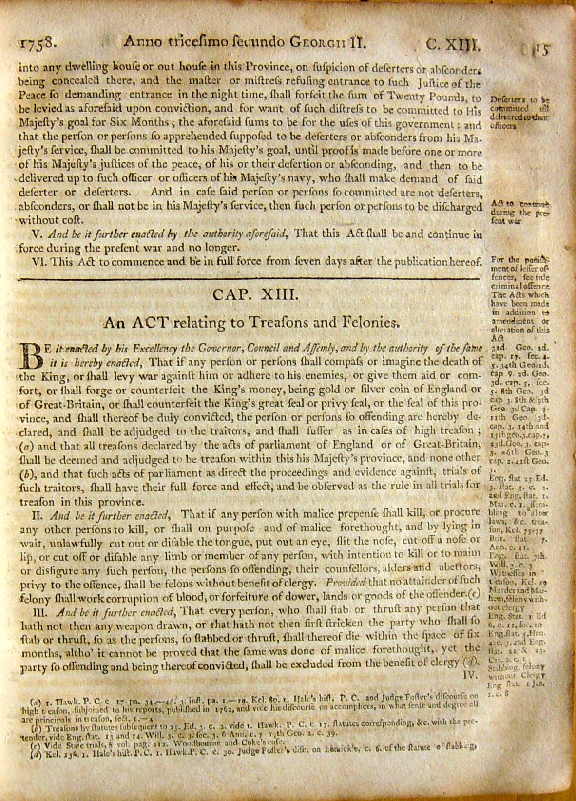 Page 15, Statutes of Nova Scotia, 1805, R.J. Uniacke