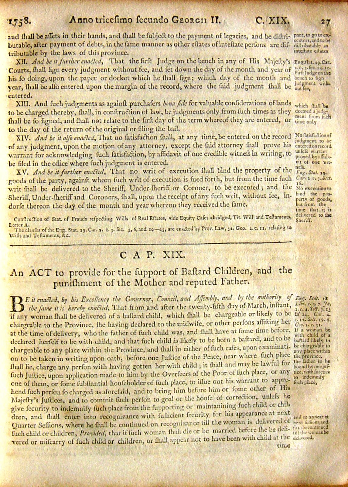 Page 27, Statutes of Nova Scotia, 1805, R.J. Uniacke