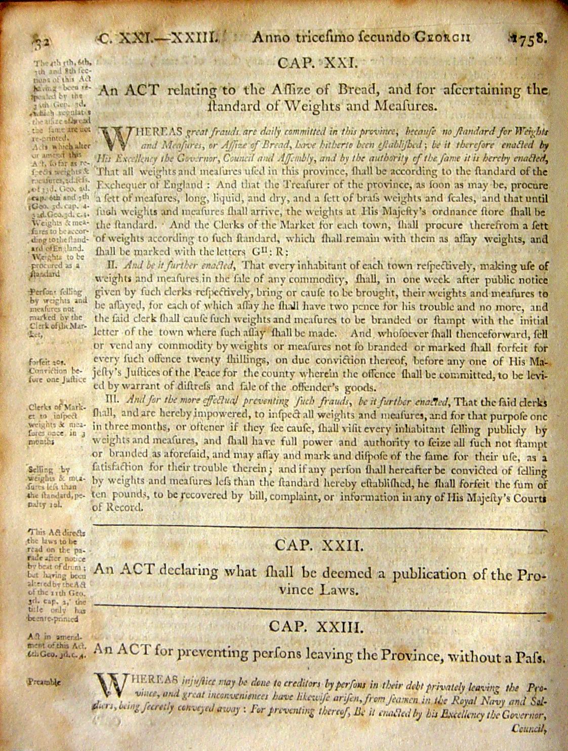 Page 32, Statutes of Nova Scotia, 1805, R.J. Uniacke