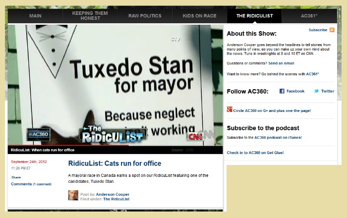 Frame grabbed from the CNN website, 24 Sep 2012