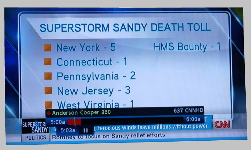 Frame from the CNN website, 30 Oct 2012 5:03am ADT