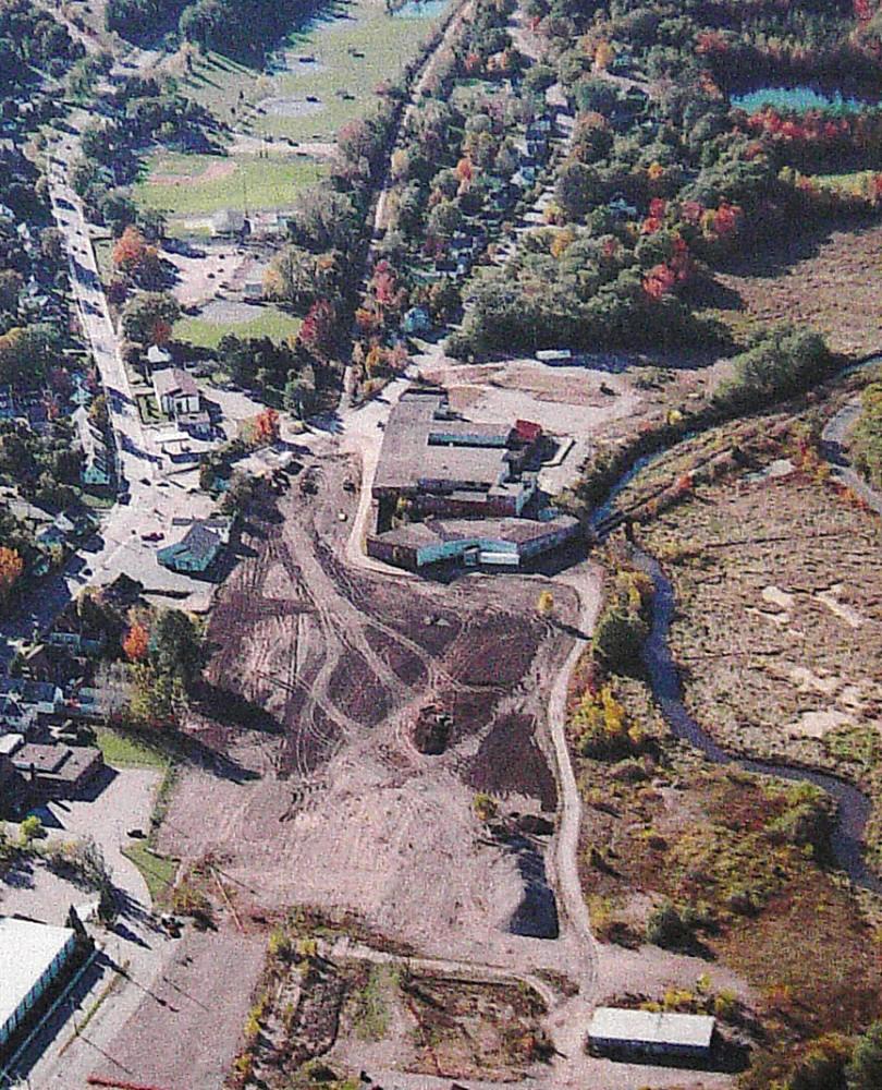 Nova Scotia: Aerial view, Dominion Atlantic Railway roundhouse at Kentville