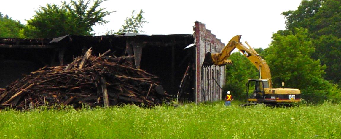 Demolition of the Railway Roundhouse at Kentville, Nova Scotia