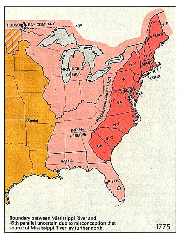 Eastern North America at the end of the Seven Years War