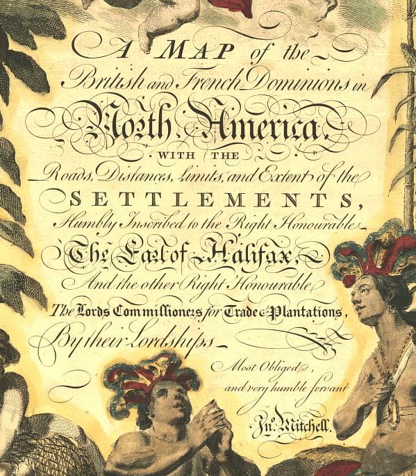 Nova Scotia: Title of 1755 map the British and French dominions in North America