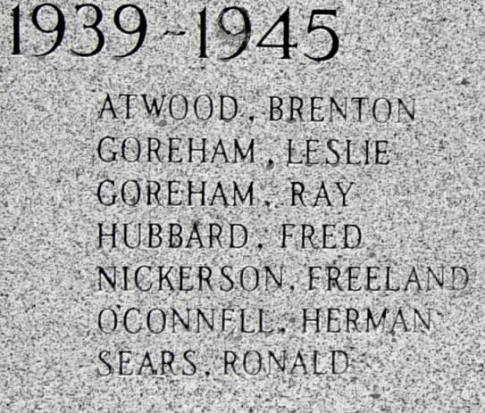 Woods Harbour: war memorial right side panel, WW2